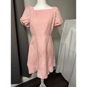 LOFT Blush Pink Puff Sleeve Open-Back Dress – NWT – Size 4